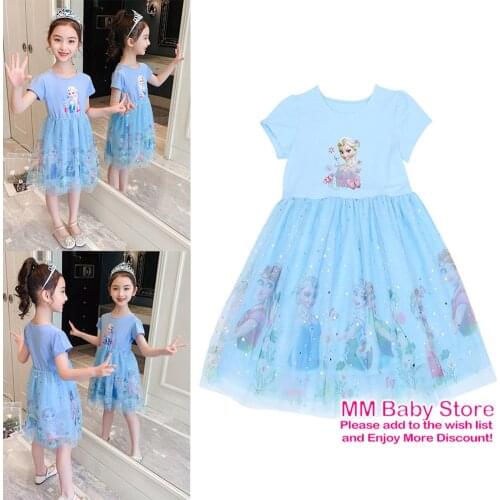 Kids Cartoon Dress 2021 New Cotton Spring Summer Girls Party Dress Sequined Princess Dress Toddler Girl Dresses Casual Dress
