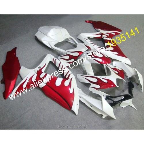 For Suzuki K8 GSXR600 GSXR750 08 09 10 GSX-R600 GSX-R750 2008 2009 2010 Red White Black Motorcycle Fairing (Injection molding)