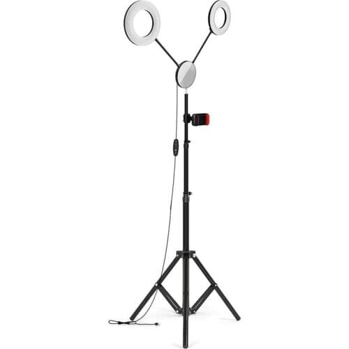 Dual Ring Light,11 Light Modes Ring Light,6 Inch Dimmable LED Ring Light with Tripod,Phone Holder for Selfie Photography