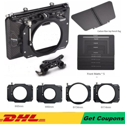 Tilta MB-T12 Lightweight 4*5.65 Carbon Fiber Matte box (Clamp on) 15mm Rod Adapter for RED ARRI SONY DSLR BMPCC Cage Camera Rig