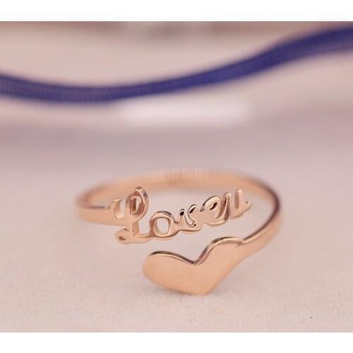 YUN RUO Brand Rose Gold Ring Heart Open Design for Elegant Woman Girl Gift Couple Jewelry 316 L Stainless Steel Ring Top Quality