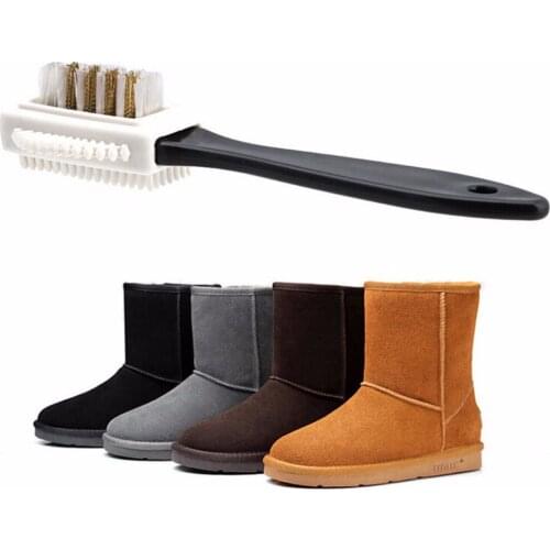 Hot 1PC Plastic 3 Sides Cleaning Brush For Suede Boot Shoes S Shape Shoe Cleaner Black and White For Home Clean Shoe Brush 1055C