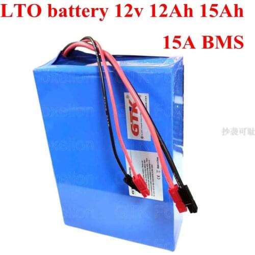 LTO 12V 15Ah 12Ah Lithium titanate battery 2.4v cells fast charge for camera stereo speaker LED light + 3A charger