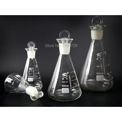 1pcs Set the iodine triangle flask, high borosilicate glass cone iodine measuring flask 50ml 100ml 150ml 250ml 500ml 1000ml