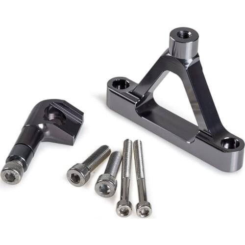 CNC Steering Damper Mounting Kit For 2007-2008 Kawasaki Ninja ZX-6R Titanium Titanium CNC Steering Damper Mounting Kit