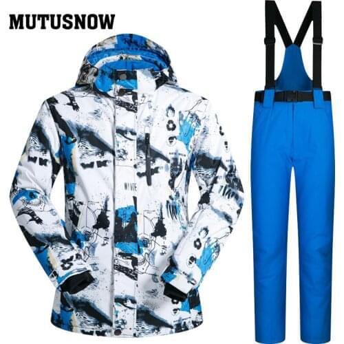 2020 Super Warm Men Ski Suit Snowboard Jacket Pant Windproof Waterproof Winter Clothing Trouser Female Suit Set Sport Wear Coat