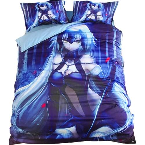 Mxdfafa Cartoon Fate Grand Order Duvet Cover Sets 3D Bedding Set Manga Comforter Bedding Sets with 1 Duvet Cover + 2 Pillowcases