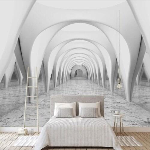 Milofi custom wallpaper mural HD stereo European abstract Roman column arch church building corridor decoration wallpaper