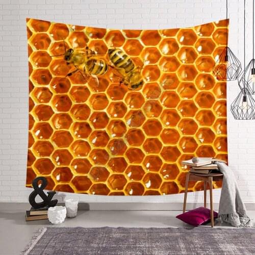 Bee Wall Tapestry 3D Printed Tapestrying Rectangular Home Decor Wall Hanging
