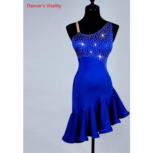 Latin Professional Clothes for Women Senior AB Stones Latin Dance Competition Dresses Customized Adult Child Stage Dance Wear