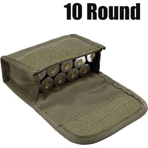Hunting 10 Round Shot Shotshell Reload Holder Molle Pouch for 12 Gauge/20G Magazine Pouch Ammo Round Cartridge Holder