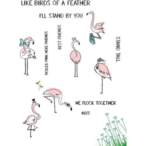 AZSG Pink crane Clear Stamps/seal for DIY Scrapbooking/Card Making/Photo Album Decoration Supplies