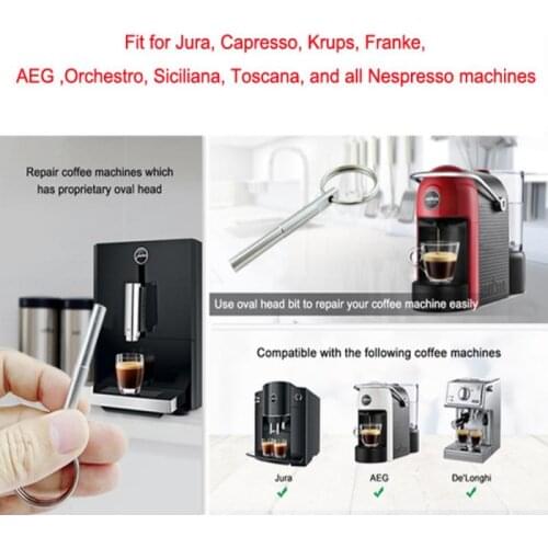 Silver Round Jura Capresso SS316 Repair Security Tool Key Open Security Oval Head Screws Special Bit Key Removal Service