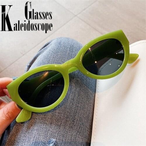 Vintage Cat Eye Sunglasses Women Fashion Small Green Sun Glasses Men Brand Design Retro Hip hop Eyewear Shades UV400 Goggles