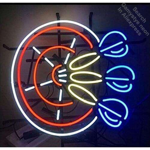 Glass Neon Bulb Dartboard Game Room Display Neon Light Sign Real GlassTube Handcrafted Game Room lamp Arts personalized neon