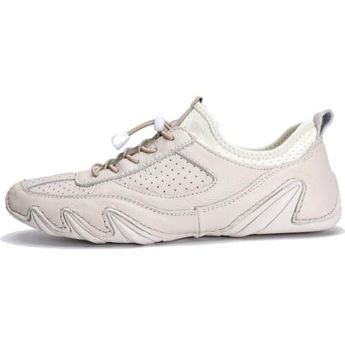 First Layer Cowhide Mens Shoes Leather Shoes Large Size Casual Breathable Moccasin Shoes Comfortable Breathable Casual Shoes