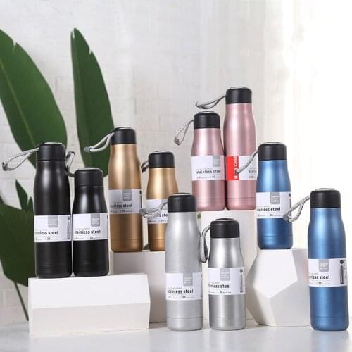 350ml 500ml Vacuum Water Thermos Bottle with Lifting Rope Cup Stainless Steel Flask Sport For Tea Coffee Keep Hot Cold Tumbler
