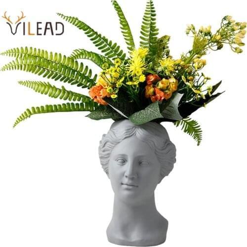 VILEAD European-Style Ceramic Vase Venus Head Flowerpot Home Decor Creative Portrait Flower Art Room Decoration 2021 New