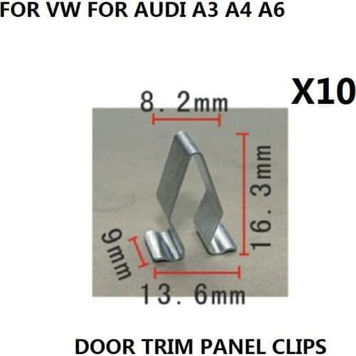 X10 Pieces FOR VW FOR AUDI A3 A4 A6 BOOT TRIM PANEL LINING METAL SPRING CLIPS INTERIOR CLIP NEW