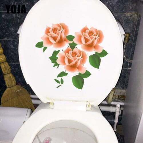 YOJA 22.4X19.9CM Hand Painted Flower Cartoon Living Room Decor Creative Wall Sticker Toilet Decal T1-1986
