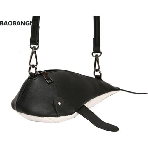 Women Cute Whale Shape PU Leather Handbag Shoulder Crossbody Bag Satchel Purse