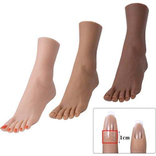 ZISHINE silicone manicure Nail art pedicure practice foot model prosthetic TGQF01