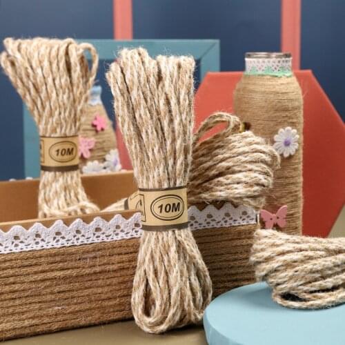 10m*6mm Retro Decor Woven Hemp Rope DIY Craft Supplies Gift Pack Cord Tag line Braided Wire Ornament Manual Sewing Accessories