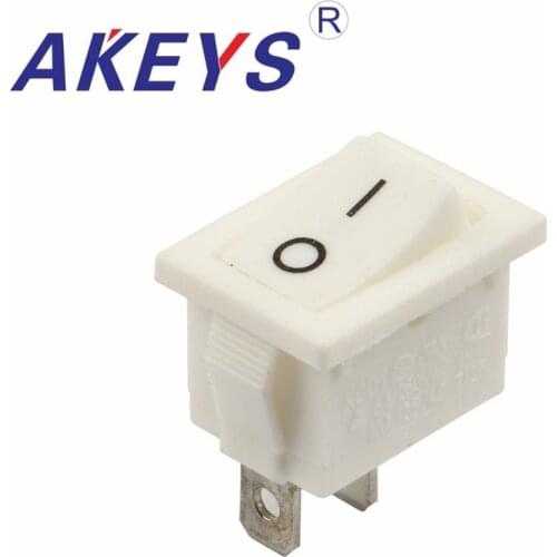 10PCS KCD1-101-2P 2pins 2nd gear rocker switch White Ship type switch for Desk lamp