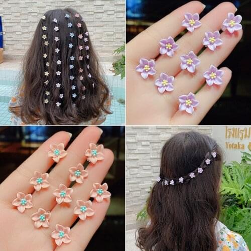 10pcs Small Flower Buckle Hair Clips Hairpins for Women Girls Fashion DIY Hair Styles Holder Hair Pins Claws Hair Accessories