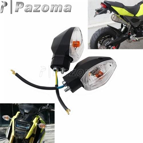 2Pcs Front Rear Motorcycle Turn Signal E4 E-mark 12V Bulb Light Blinker Amber Indicators Lamp for Honda Grom MSX 125 2017-2020