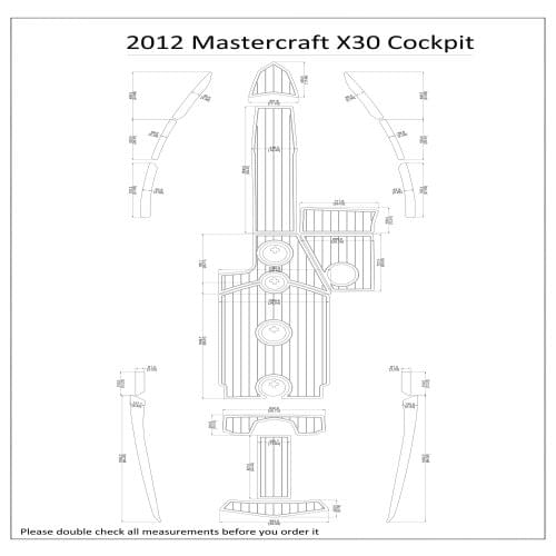 2012 Mastercraft X30 Cockpit Pad Boat EVA Teak Decking 1/4" 6mm