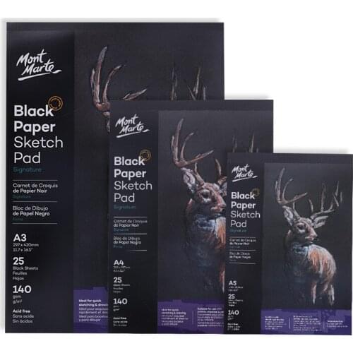 25 Sheet A3/A4/A5 140gsm Black Paper Watercolor Sketchbooks for Drawing Paper Album Markers Watercolor Painting Pad Art Supplies