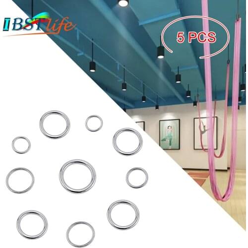 5PCS 304 Stainless Steel Solid Round O Ring Hammock Yoga Hanging Rings Smooth Welded Precision Polished Marine Boat Accessories