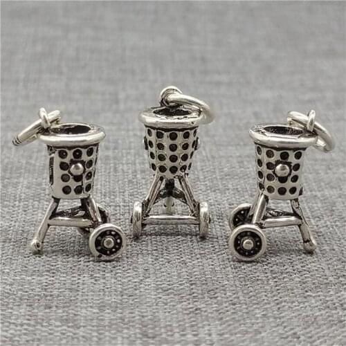 5 Pieces 925 Sterling Silver 3D Charms for Bracelet Necklace
