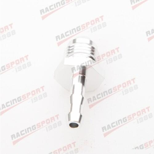 6 AN -6 AN AN 6 to 6mm Barb Straight Fitting Fuel Line Aluminum Alloys Silver