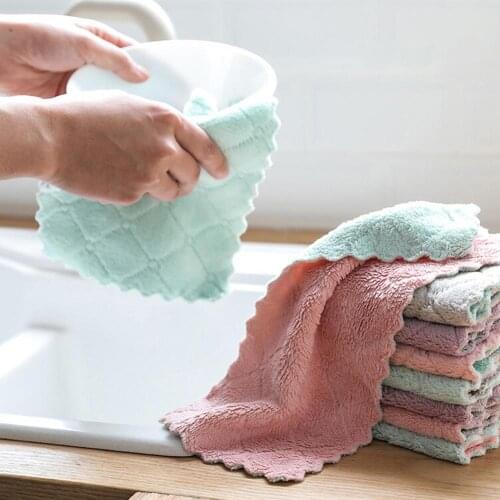 Water Absorbent Washing Dish Plate Cloth Towel Rag Home Kitchen Clean Tablecloth Household Cleaning Tools Accessories