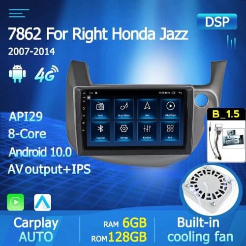 Yelloberry API 29 Android version car Audio For Honda Jazz 2007 2008 2009 2014 RHD car GPS naviagtion radio 4G LTE AV output IPS