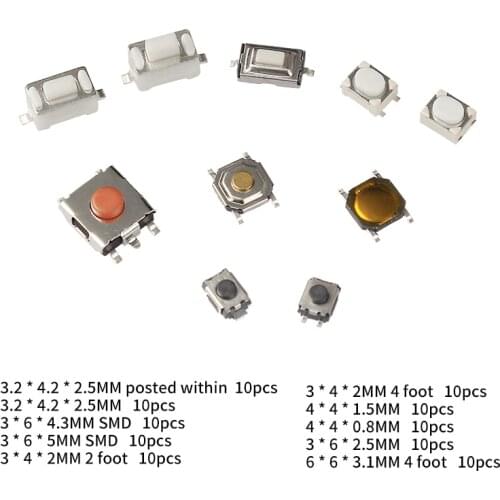 100PCs/set Car Remote Control Key Touch Switches Buttons Touch Key Use for Hyundai, Nissan, Honda, VW, Toyota, Kia, Peugeot