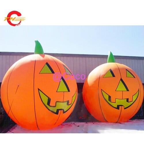 Free air ship to door,Newest Giant inflatable pumpkin for decoration/advertising, cheap pumpkin balloon with LED light