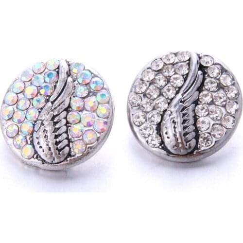 Boom Life 2019 New 10pcs/lot Feather Styles Metal Charms 18mm Snap Button Jewelry For Snaps Bracelet DIY Snap Jewelry