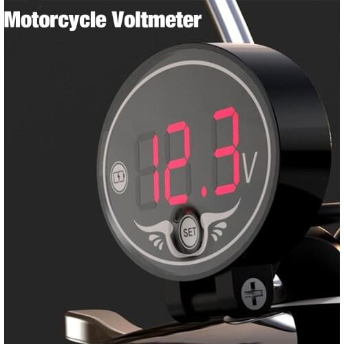 Digital Voltmeter DC 9V to 24V Digital Voltmeter Voltage Panel Meter Red/Blue/Green/White LED For Motorcycle Accessories