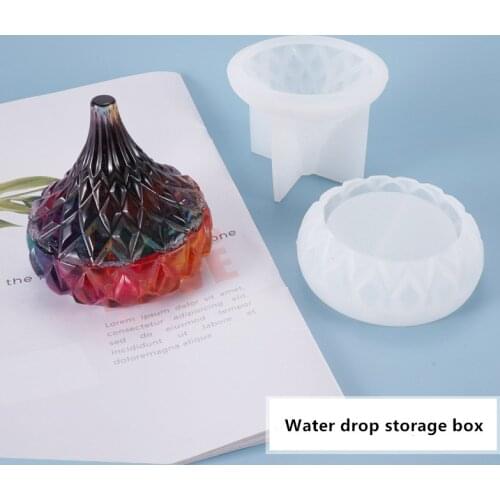 DIY Crystal Resin Epoxy Mold Water Drop Storage Box Jewelry Storage Tank Swing Table Decoration Silicone Mold