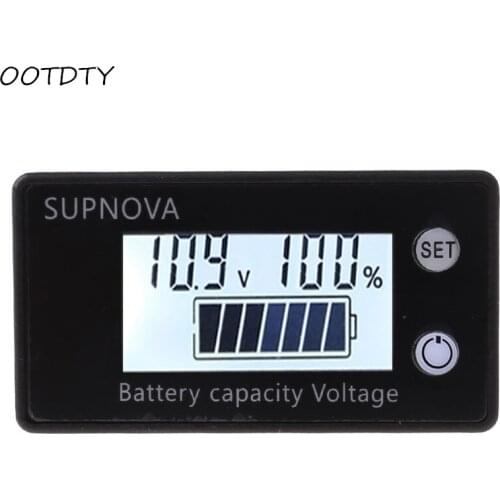 Battery Capacity Indicator DC 8V-100V Lead Acid Lithium LiFePO4 Car Motorcycle Voltmeter Voltage Gauge 12V 24V 48V 72V