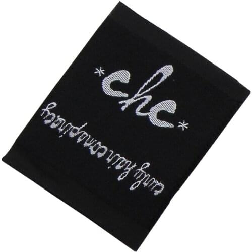 Customize Loop Fold Clothing Labels For Sewing Garment Tags Custom Damask Woven Registered Label For Clothes Gift Embroidered Ta