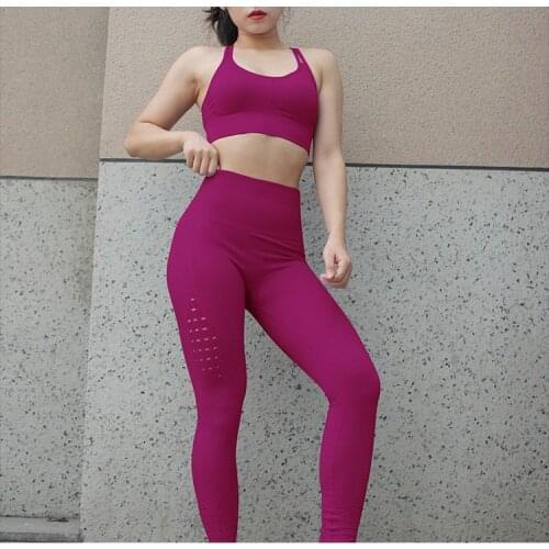 Summer Tracksuits Women Set 2 Piece Gym Set Workout Sexy Bra Tank Top High Waist Fitness Leggings Breathable Stretch Long Skinny
