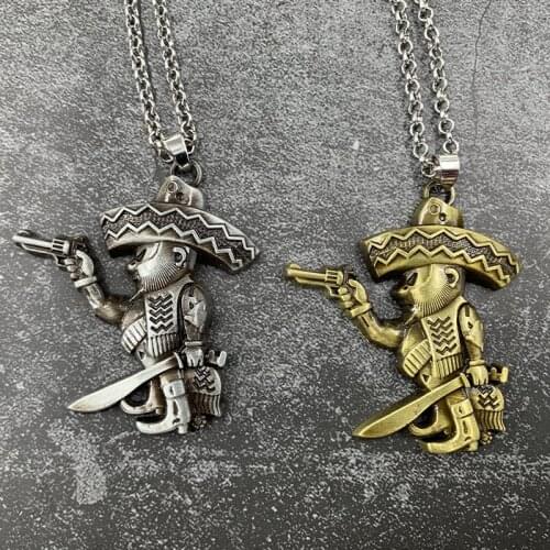 DUTRIEUX BANDIDOS MC Motor Biker Pendant Mexican Necklace for Bandidos Motorcycle Club MC Worldwide Pendant Men Women Gift