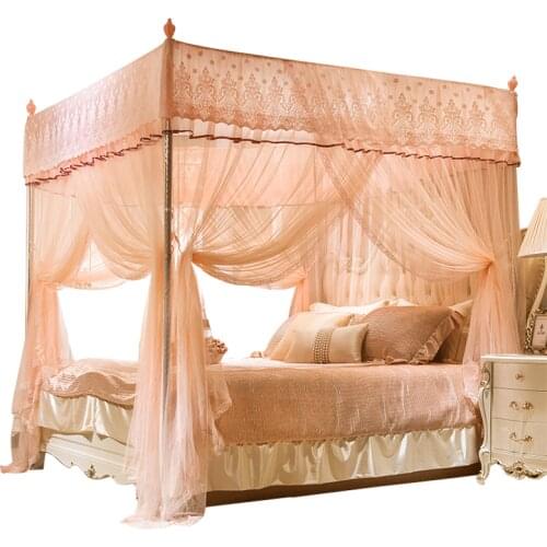 Mosquito Net Household 1.8M Bed with Bracket 1.5 Thick Thickened 2 M Floor Three-Door Court Princess Style