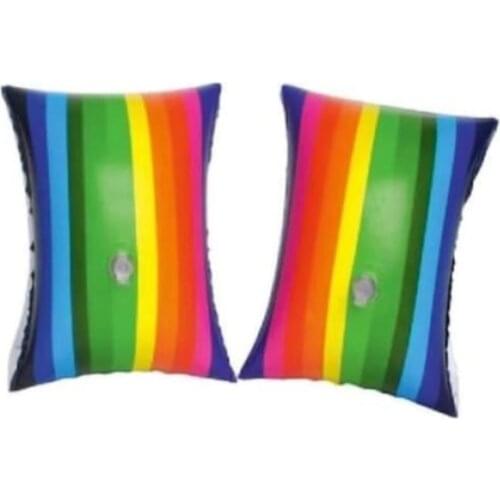 Arm Floaties Inflatable Bands Floater Sleeves Swimming Rings Tube Armlets for Kids ToddlersRainbow Patterned 30cmx15cm
