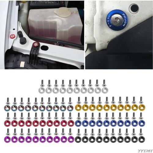 New Arrive 10Pcs Style Washers Aluminum Screws 6mm For Honda Civic Integra Black Hot