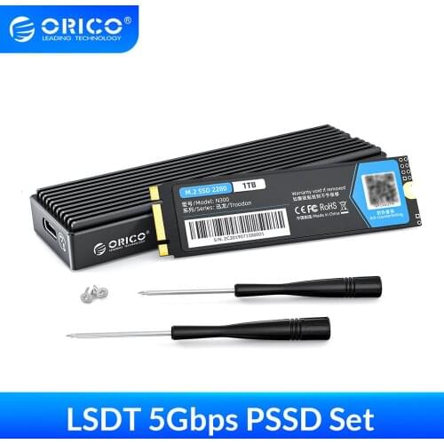 ORICO LSDT 5Gbps M.2 SATA NGFF External Hard Drive 128GB 256GB 512GB 1TB DIY Portable Solid State Drive Type C Case with Cable